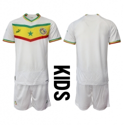 Strój piłkarski Senegal Koszulka Podstawowej dziecięce MŚ 2022 Krótki Rękaw (+ Krótkie spodenki)