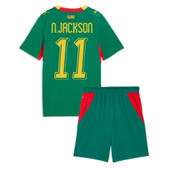 Strój piłkarski Senegal Nicolas Jackson #11 Koszulka Wyjazdowej dziecięce MŚ 2026 Krótki Rękaw (+ Krótkie spodenki)