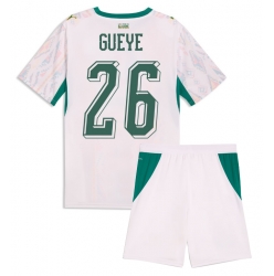 Strój piłkarski Senegal Pape Gueye #26 Koszulka Podstawowej dziecięce MŚ 2026 Krótki Rękaw (+ Krótkie spodenki)