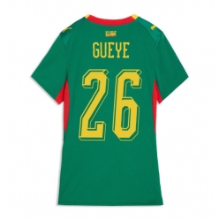 Strój piłkarski Senegal Pape Gueye #26 Koszulka Wyjazdowej damskie MŚ 2026 Krótki Rękaw