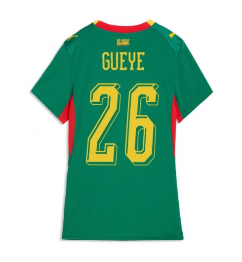 Strój piłkarski Senegal Pape Gueye #26 Koszulka Wyjazdowej damskie MŚ 2026 Krótki Rękaw Strój piłkarski Senegal Pape Gueye #26 Koszulka Wyjazdowej damskie MŚ 2026 Krótki Rękaw