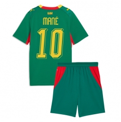 Strój piłkarski Senegal Sadio Mane #10 Koszulka Wyjazdowej dziecięce MŚ 2026 Krótki Rękaw (+ Krótkie spodenki)