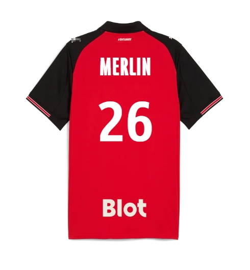 Strój piłkarski Stade Rennais Quentin Merlin #26 Koszulka Podstawowej 2025-26 Krótki Rękaw Strój piłkarski Stade Rennais Quentin Merlin #26 Koszulka Podstawowej 2025-26 Krótki Rękaw