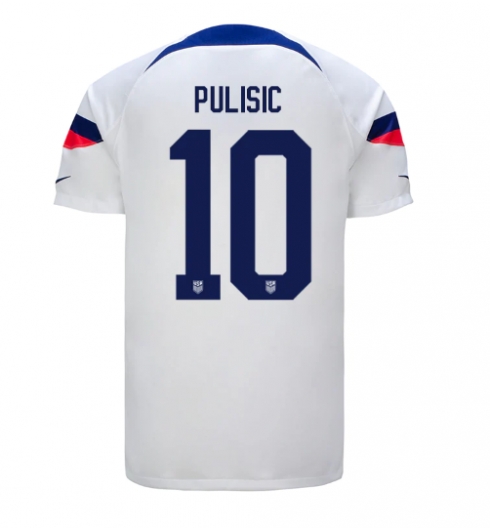 Strój piłkarski Stany Zjednoczone Christian Pulisic #10 Koszulka Podstawowej MŚ 2022 Krótki Rękaw