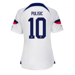 Strój piłkarski Stany Zjednoczone Christian Pulisic #10 Koszulka Podstawowej damskie MŚ 2022 Krótki Rękaw