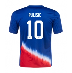 Strój piłkarski Stany Zjednoczone Christian Pulisic #10 Koszulka Wyjazdowej Copa America 2024 Krótki Rękaw