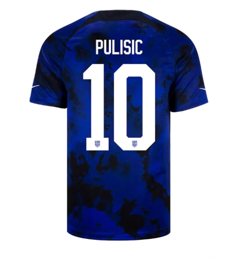Strój piłkarski Stany Zjednoczone Christian Pulisic #10 Koszulka Wyjazdowej MŚ 2022 Krótki Rękaw