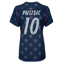 Strój piłkarski Stany Zjednoczone Christian Pulisic #10 Koszulka Wyjazdowej damskie MŚ 2026 Krótki Rękaw