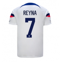 Strój piłkarski Stany Zjednoczone Giovanni Reyna #7 Koszulka Podstawowej MŚ 2022 Krótki Rękaw