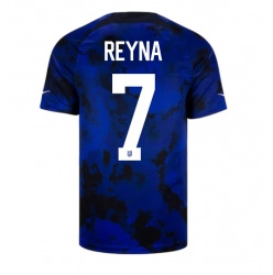 Strój piłkarski Stany Zjednoczone Giovanni Reyna #7 Koszulka Wyjazdowej MŚ 2022 Krótki Rękaw