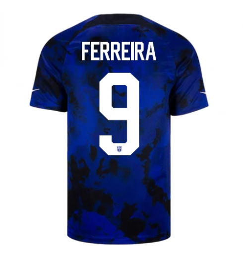 Strój piłkarski Stany Zjednoczone Jesus Ferreira #9 Koszulka Wyjazdowej MŚ 2022 Krótki Rękaw
