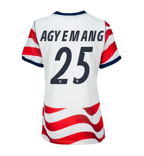 Strój piłkarski Stany Zjednoczone Patrick Agyemang #25 Koszulka Podstawowej damskie MŚ 2026 Krótki Rękaw Strój piłkarski Stany Zjednoczone Patrick Agyemang #25 Koszulka Podstawowej damskie MŚ 2026 Krótki Rękaw