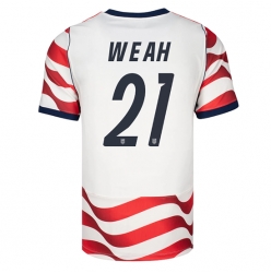 Strój piłkarski Stany Zjednoczone Timothy Weah #21 Koszulka Podstawowej MŚ 2026 Krótki Rękaw