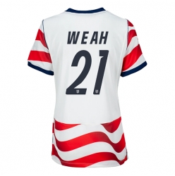 Strój piłkarski Stany Zjednoczone Timothy Weah #21 Koszulka Podstawowej damskie MŚ 2026 Krótki Rękaw