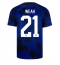 Strój piłkarski Stany Zjednoczone Timothy Weah #21 Koszulka Wyjazdowej MŚ 2022 Krótki Rękaw