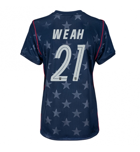 Strój piłkarski Stany Zjednoczone Timothy Weah #21 Koszulka Wyjazdowej damskie MŚ 2026 Krótki Rękaw Strój piłkarski Stany Zjednoczone Timothy Weah #21 Koszulka Wyjazdowej damskie MŚ 2026 Krótki Rękaw
