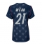 Strój piłkarski Stany Zjednoczone Timothy Weah #21 Koszulka Wyjazdowej damskie MŚ 2026 Krótki Rękaw Strój piłkarski Stany Zjednoczone Timothy Weah #21 Koszulka Wyjazdowej damskie MŚ 2026 Krótki Rękaw
