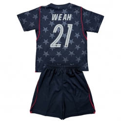 Strój piłkarski Stany Zjednoczone Timothy Weah #21 Koszulka Wyjazdowej dziecięce MŚ 2026 Krótki Rękaw (+ Krótkie spodenki)