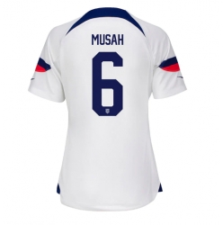 Strój piłkarski Stany Zjednoczone Yunus Musah #6 Koszulka Podstawowej damskie MŚ 2022 Krótki Rękaw
