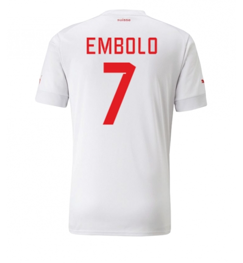 Strój piłkarski Szwajcaria Breel Embolo #7 Koszulka Wyjazdowej MŚ 2022 Krótki Rękaw