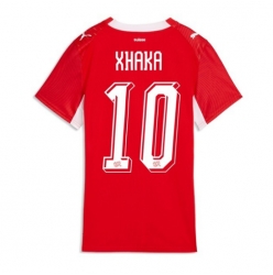 Strój piłkarski Szwajcaria Granit Xhaka #10 Koszulka Podstawowej damskie MŚ 2026 Krótki Rękaw