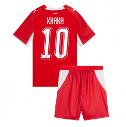 Strój piłkarski Szwajcaria Granit Xhaka #10 Koszulka Podstawowej dziecięce MŚ 2026 Krótki Rękaw (+ Krótkie spodenki)