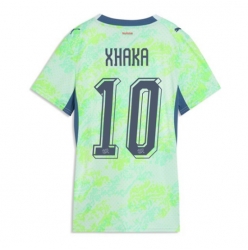 Strój piłkarski Szwajcaria Granit Xhaka #10 Koszulka Wyjazdowej damskie MŚ 2026 Krótki Rękaw