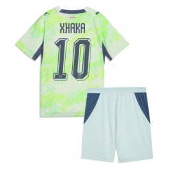 Strój piłkarski Szwajcaria Granit Xhaka #10 Koszulka Wyjazdowej dziecięce MŚ 2026 Krótki Rękaw (+ Krótkie spodenki)