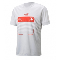 Strój piłkarski Szwajcaria Koszulka Wyjazdowej MŚ 2022 Krótki Rękaw