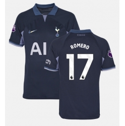 Strój piłkarski Tottenham Hotspur Cristian Romero #17 Koszulka Wyjazdowej 2023-24 Krótki Rękaw