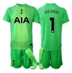 Strój piłkarski Tottenham Hotspur Guglielmo Vicario #1 Bramkarskie Koszulka Podstawowej dziecięce 2025-26 Krótki Rękaw (+ Krótkie spodenki)
