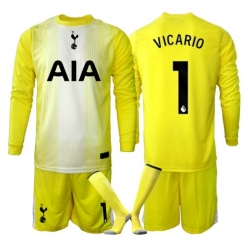 Strój piłkarski Tottenham Hotspur Guglielmo Vicario #1 Bramkarskie Koszulka Trzeciej dziecięce 2025-26 Długi Rękaw (+ Krótkie spodenki)
