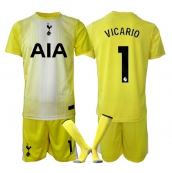 Strój piłkarski Tottenham Hotspur Guglielmo Vicario #1 Bramkarskie Koszulka Trzeciej dziecięce 2025-26 Krótki Rękaw (+ Krótkie spodenki)
