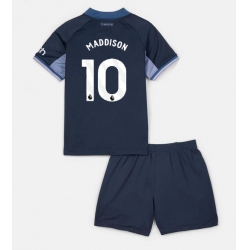 Strój piłkarski Tottenham Hotspur James Maddison #10 Koszulka Wyjazdowej dziecięce 2023-24 Krótki Rękaw (+ Krótkie spodenki)