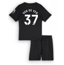 Strój piłkarski Tottenham Hotspur Micky van de Ven #37 Koszulka Wyjazdowej dziecięce 2025-26 Krótki Rękaw (+ Krótkie spodenki)