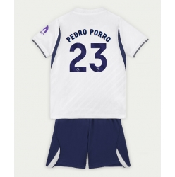 Strój piłkarski Tottenham Hotspur Pedro Porro #23 Koszulka Podstawowej dziecięce 2026-27 Krótki Rękaw (+ Krótkie spodenki)