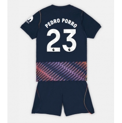 Strój piłkarski Tottenham Hotspur Pedro Porro #23 Koszulka Wyjazdowej dziecięce 2026-27 Krótki Rękaw (+ Krótkie spodenki)