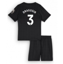 Strój piłkarski Tottenham Hotspur Radu Dragusin #3 Koszulka Wyjazdowej dziecięce 2025-26 Krótki Rękaw (+ Krótkie spodenki)