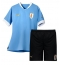Strój piłkarski Urugwaj Koszulka Podstawowej dziecięce MŚ 2022 Krótki Rękaw (+ Krótkie spodenki)