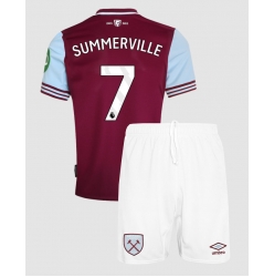 Strój piłkarski West Ham United Crysencio Summerville #7 Koszulka Podstawowej dziecięce 2024-25 Krótki Rękaw (+ Krótkie spodenki)
