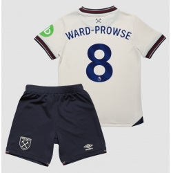 Strój piłkarski West Ham United James Ward-Prowse #8 Koszulka Wyjazdowej dziecięce 2025-26 Krótki Rękaw (+ Krótkie spodenki)