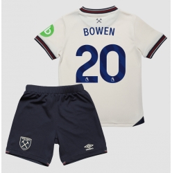 Strój piłkarski West Ham United Jarrod Bowen #20 Koszulka Wyjazdowej dziecięce 2025-26 Krótki Rękaw (+ Krótkie spodenki)