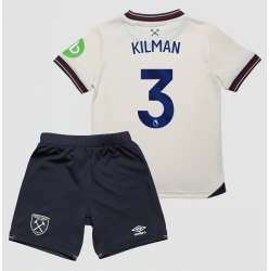 Strój piłkarski West Ham United Max Kilman #3 Koszulka Wyjazdowej dziecięce 2025-26 Krótki Rękaw (+ Krótkie spodenki)