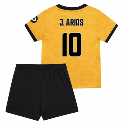 Strój piłkarski Wolves Jhon Arias #10 Koszulka Podstawowej dziecięce 2025-26 Krótki Rękaw (+ Krótkie spodenki)
