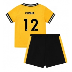 Strój piłkarski Wolves Matheus Cunha #12 Koszulka Podstawowej dziecięce 2023-24 Krótki Rękaw (+ Krótkie spodenki)