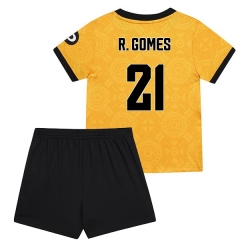 Strój piłkarski Wolves Rodrigo Gomes #21 Koszulka Podstawowej dziecięce 2025-26 Krótki Rękaw (+ Krótkie spodenki)