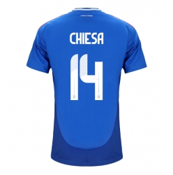 Strój piłkarski Włochy Federico Chiesa #14 Koszulka Podstawowej ME 2024 Krótki Rękaw