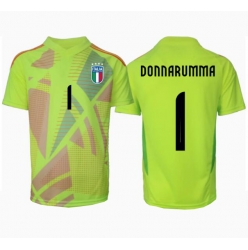 Strój piłkarski Włochy Gianluigi Donnarumma #1 Bramkarskie Koszulka Podstawowej ME 2024 Krótki Rękaw