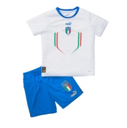 Strój piłkarski Włochy Koszulka Wyjazdowej dziecięce 2022 Krótki Rękaw (+ Krótkie spodenki)